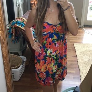 floral strapless summer dress medium